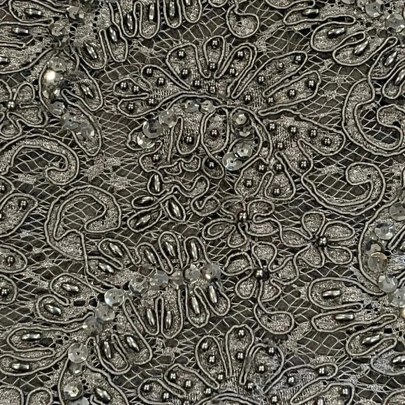 Vintage NWT Southern Gothic Beaded Black Short Sleeve Womens Asymmetrical Dress - Picture 5 of 11